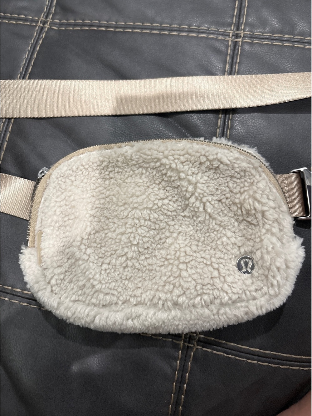 Like new lululemon fur belt bag